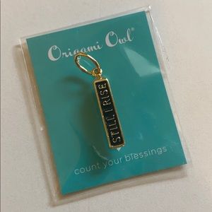 Origami Owl Gold Black Enamel Pendant